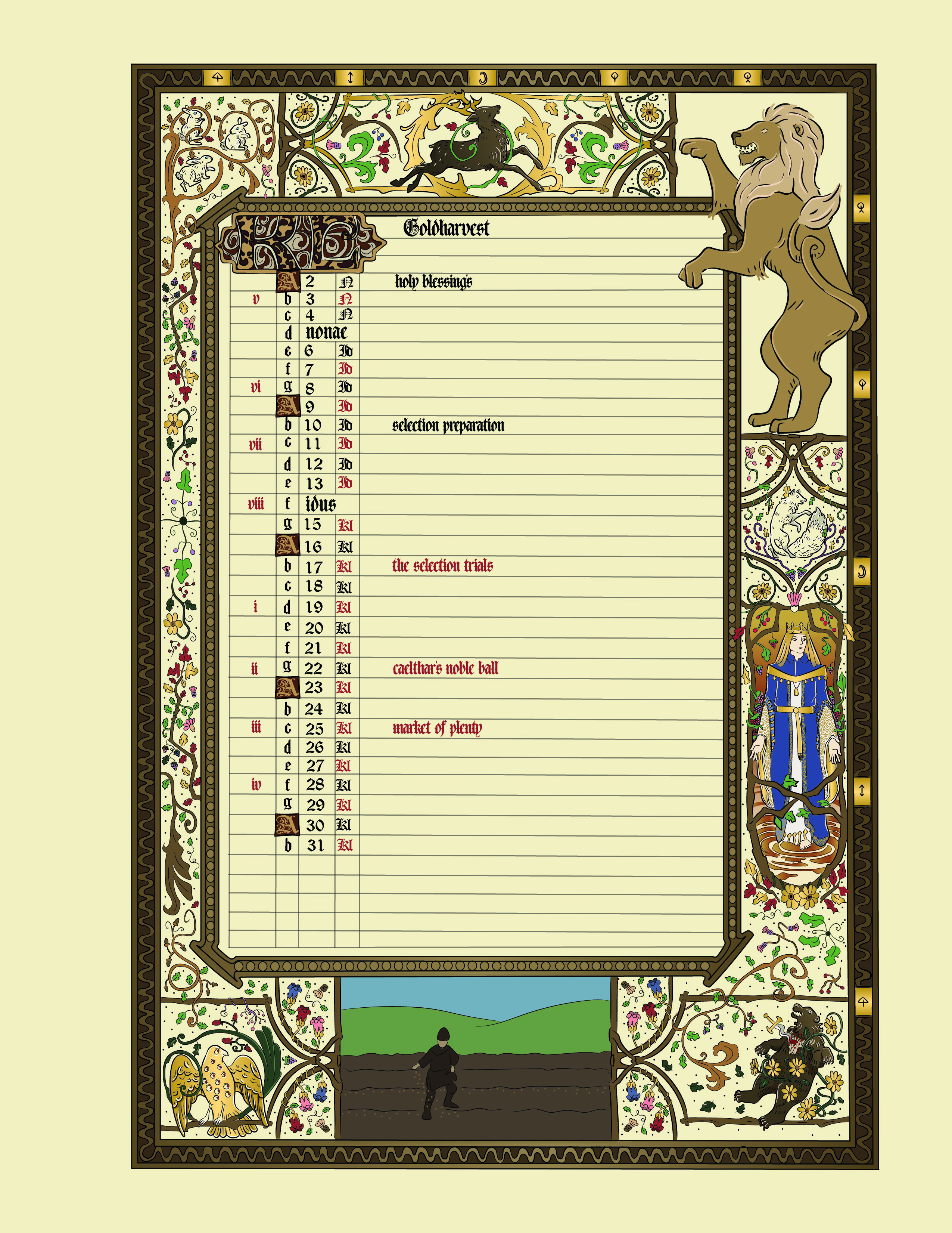 August calendar design
